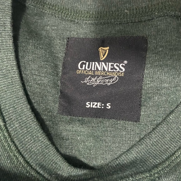Guinness Dublin unisex green and white long sleeve pullover shirt. Size S. Used. - Picture 2 of 4